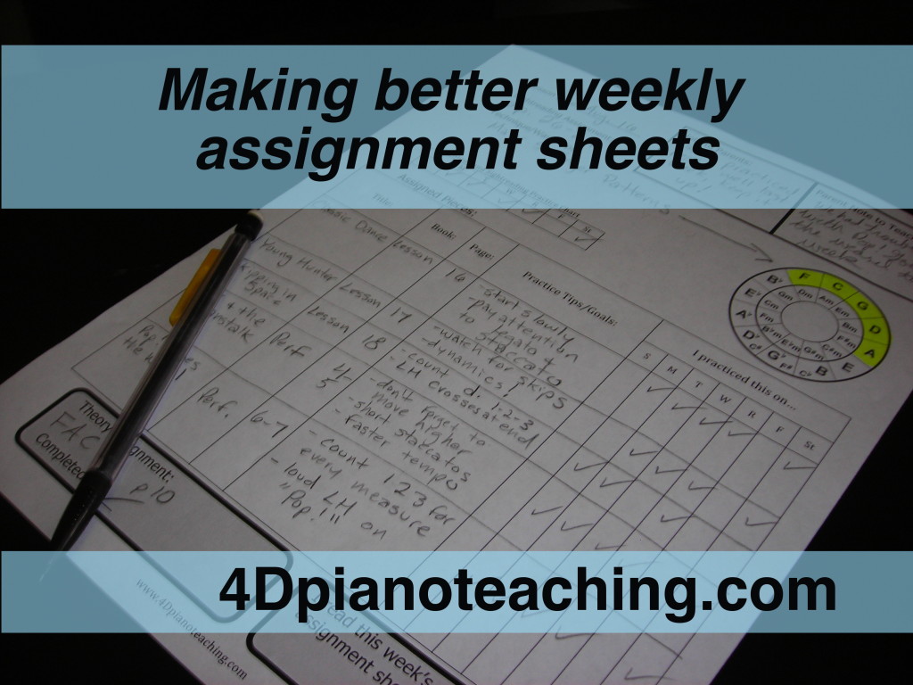 assignment sheets
