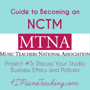 Guide to Becoming and NCTM at 4Dpianoteaching